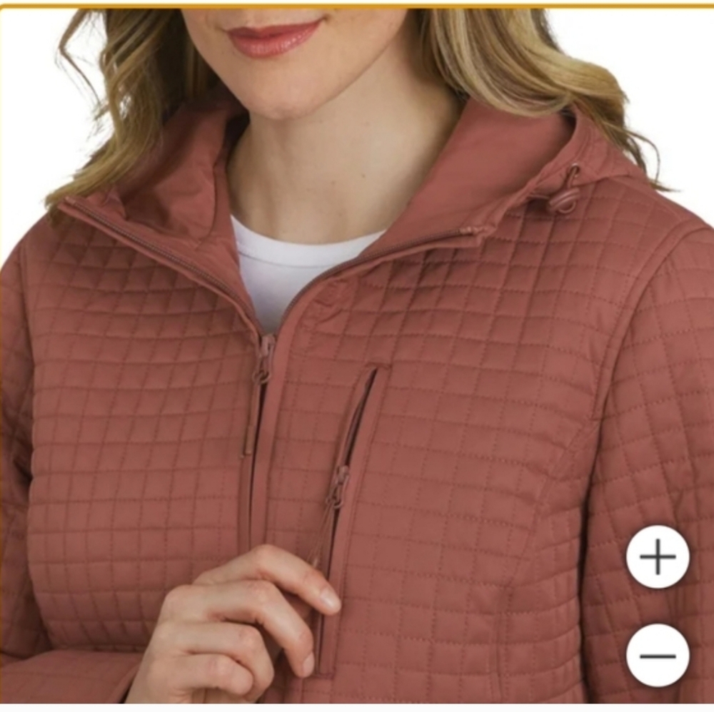 Lands' End Women's Quilted Utility Jacket in Rust - Picture 3 of 4